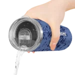custom memphis grizzlies metallic grid blue skinny tumbler best selling 1.webp