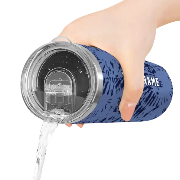 custom memphis grizzlies metallic grid blue skinny tumbler latest model.webp