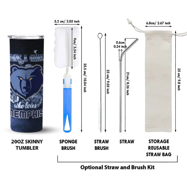 custom memphis grizzlies rose romance blue black skinny tumbler new arrival.webp
