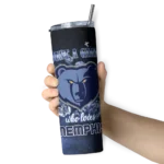 custom memphis grizzlies rose romance blue black skinny tumbler best selling 1.webp