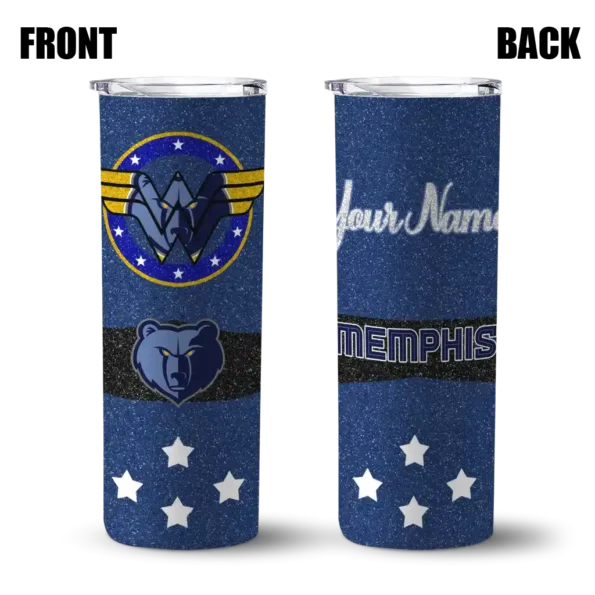 custom memphis grizzlies star cluster blue skinny tumbler fashion forward.webp