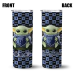 custom memphis grizzlies yoda cozy blue black skinny tumbler best selling 1.webp