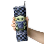 custom memphis grizzlies yoda cozy blue black skinny tumbler best selling 1.webp