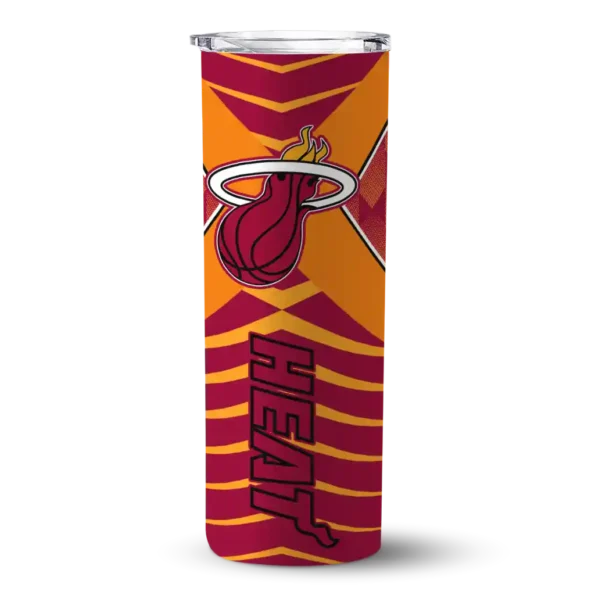 custom miami heat camo texture red skinny tumbler best selling 1.webp
