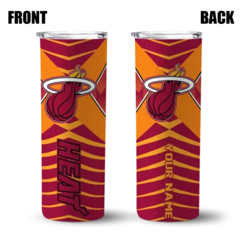 custom miami heat camo texture red skinny tumbler fashion forward.webp