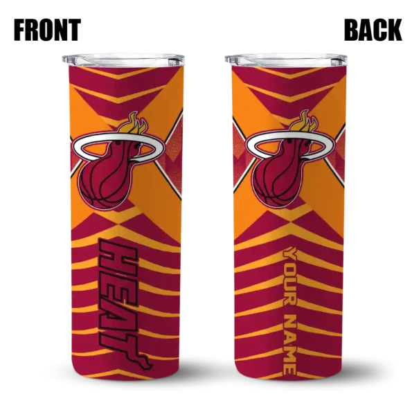 custom miami heat camo texture red skinny tumbler fashion forward.webp