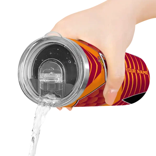custom miami heat camo texture red skinny tumbler latest model.webp