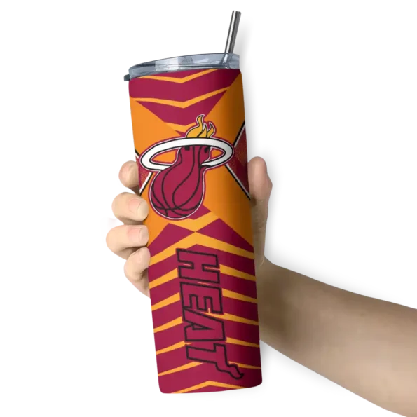 custom miami heat camo texture red skinny tumbler premium grade.webp