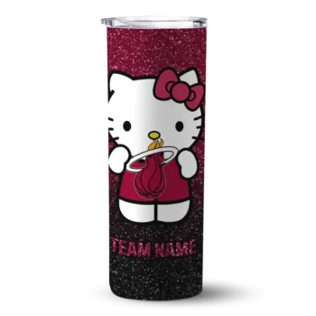 custom miami heat hello kitty red black skinny tumbler best selling 1.webp