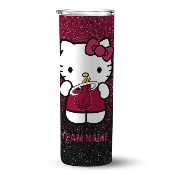 custom miami heat hello kitty red black skinny tumbler best selling 1.webp