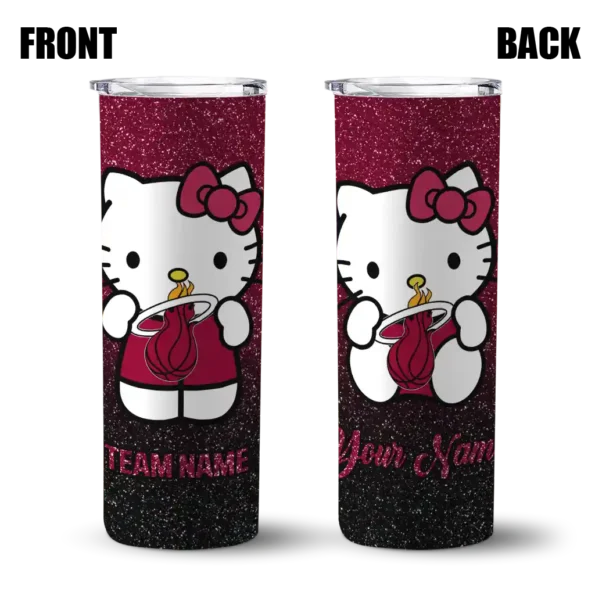 custom miami heat hello kitty red black skinny tumbler fashion forward.webp