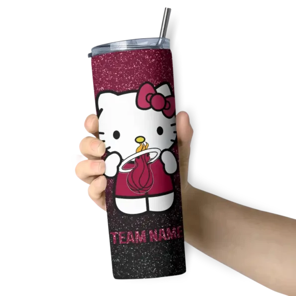 custom miami heat hello kitty red black skinny tumbler premium grade.webp