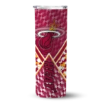 custom miami heat monogram burst red white skinny tumbler best selling 1.webp