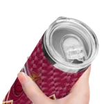custom miami heat monogram burst red white skinny tumbler best selling 1.webp