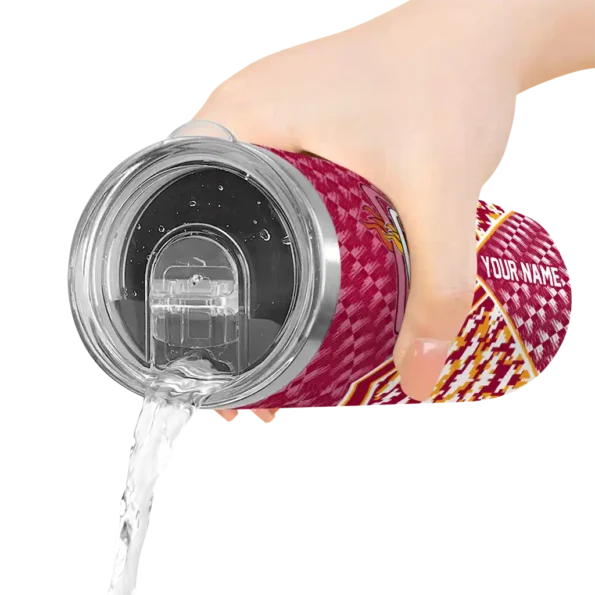 custom miami heat monogram burst red white skinny tumbler latest model.webp