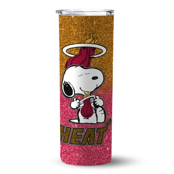custom miami heat snoopy attitude red skinny tumbler best selling 1.webp