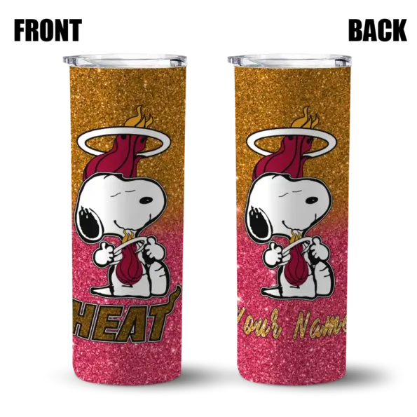 custom miami heat snoopy attitude red skinny tumbler fashion forward.webp