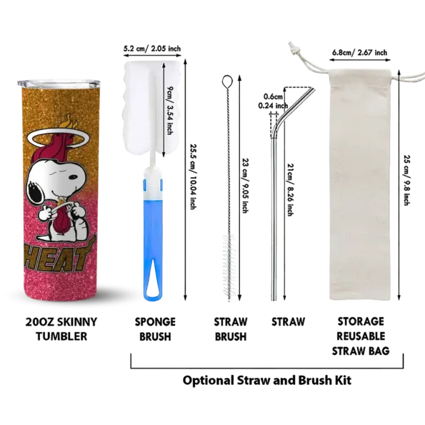 custom miami heat snoopy attitude red skinny tumbler new arrival.webp