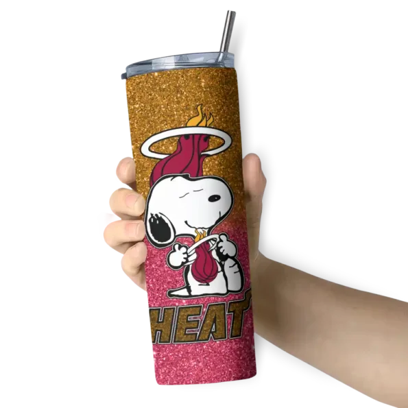 custom miami heat snoopy attitude red skinny tumbler premium grade.webp