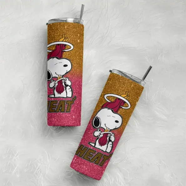 custom miami heat snoopy attitude red skinny tumbler top rated.webp