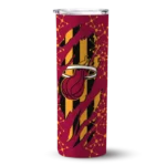 custom miami heat star pop red black skinny tumbler best selling 1.webp