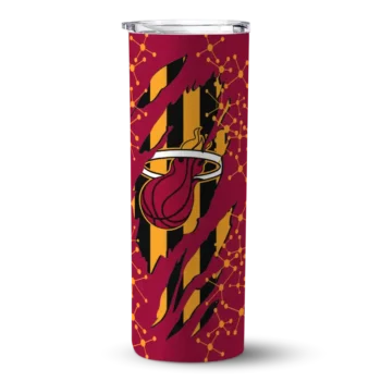 custom miami heat star pop red black skinny tumbler best selling 1.webp