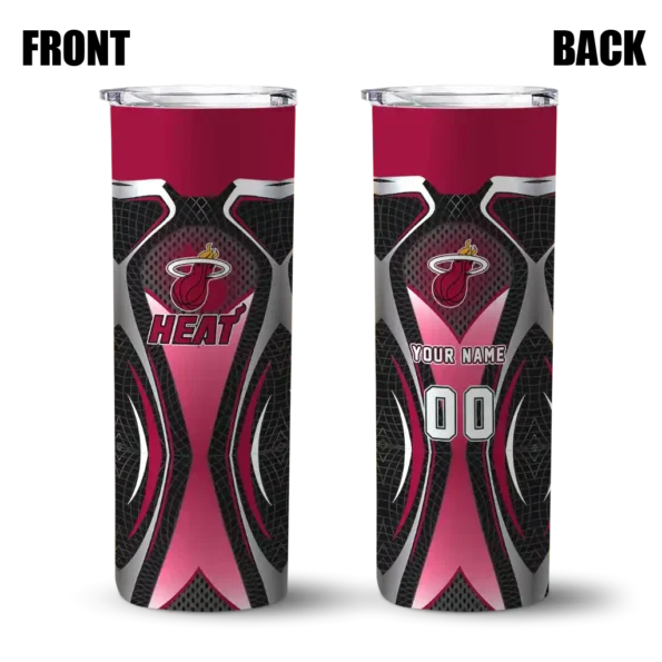 custom miami heat superman emblem red black skinny tumbler fashion forward.webp