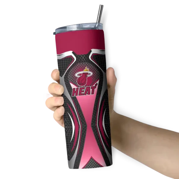custom miami heat superman emblem red black skinny tumbler premium grade.webp