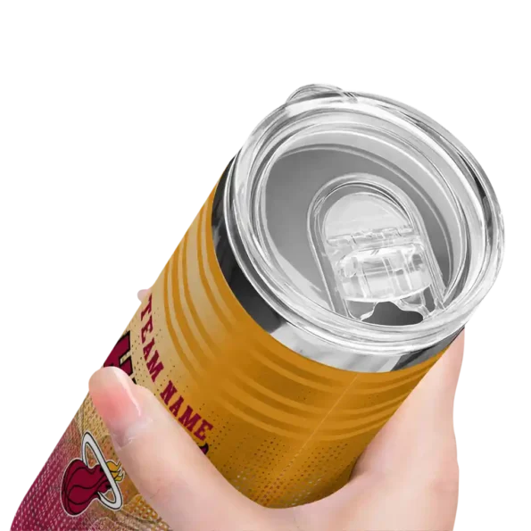 custom miami heat swirl texture red skinny tumbler high quality.webp