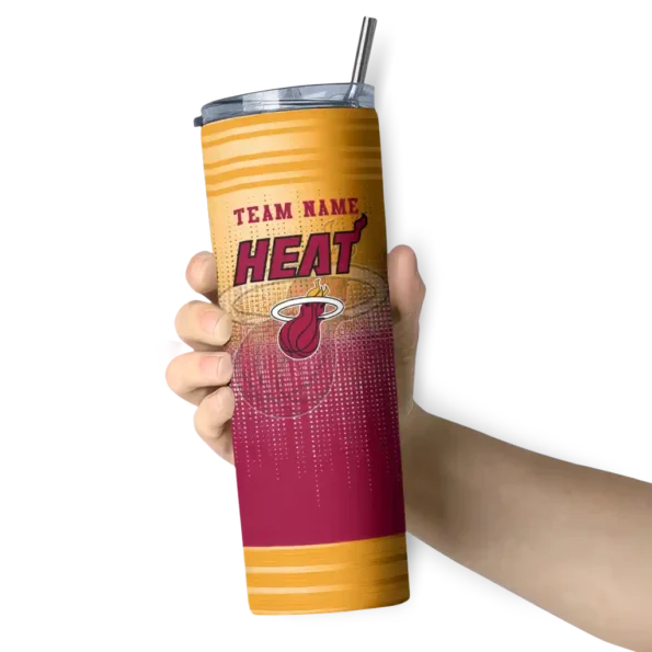 custom miami heat swirl texture red skinny tumbler premium grade.webp