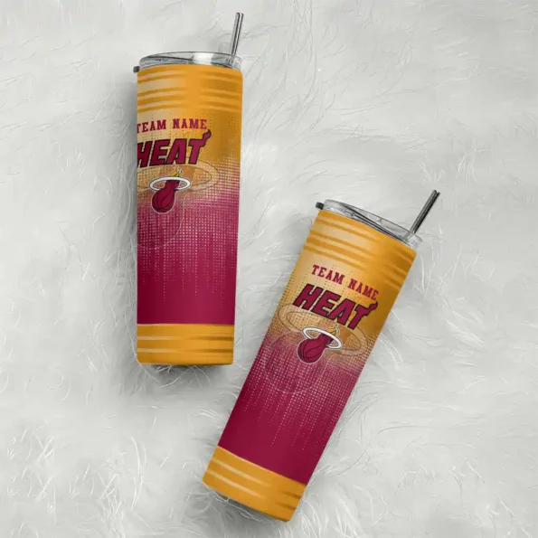 custom miami heat swirl texture red skinny tumbler top rated.webp