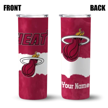 custom miami heat torn band red white skinny tumbler fashion forward.webp