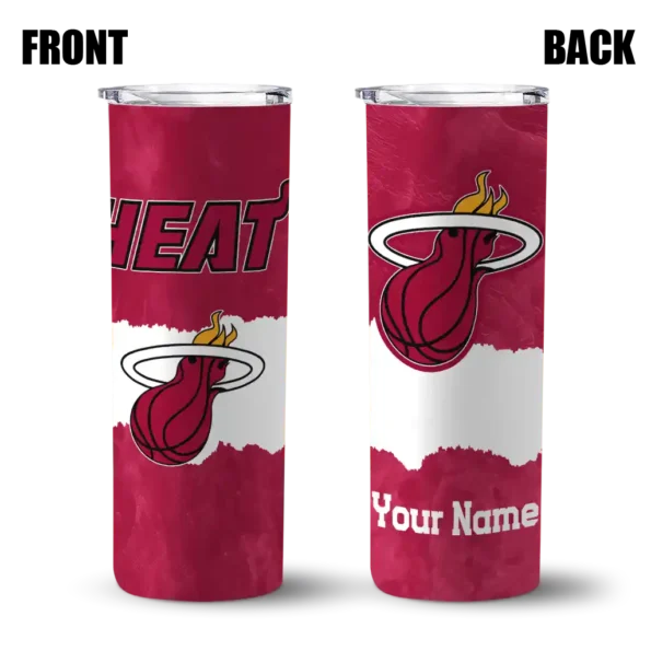 custom miami heat torn band red white skinny tumbler fashion forward.webp