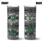 custom milwaukee bucks chevron v green gray skinny tumbler best selling 1.webp