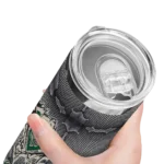 custom milwaukee bucks chevron v green gray skinny tumbler best selling 1.webp