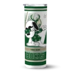 custom milwaukee bucks snoopy dog green white skinny tumbler best selling 1.webp