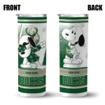 custom milwaukee bucks snoopy dog green white skinny tumbler best selling 1.webp