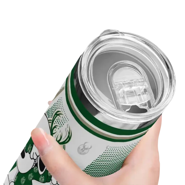 custom milwaukee bucks snoopy dog green white skinny tumbler high quality.webp