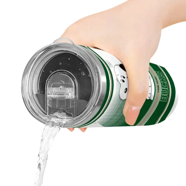 custom milwaukee bucks snoopy dog green white skinny tumbler latest model.webp