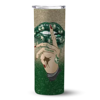 custom milwaukee bucks sparkle lips green skinny tumbler best selling 1.webp