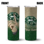 custom milwaukee bucks sparkle lips green skinny tumbler best selling 1.webp