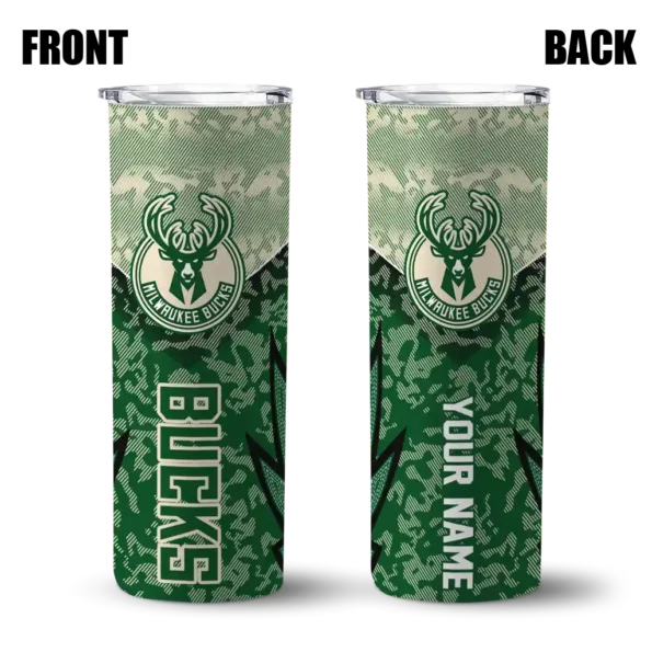 custom milwaukee bucks spiral burst print green skinny tumbler fashion forward.webp