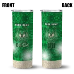 custom milwaukee bucks starburst tiles green skinny tumbler best selling 1.webp