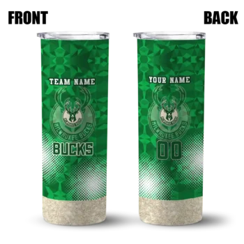 custom milwaukee bucks starburst tiles green skinny tumbler fashion forward.webp