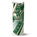 custom milwaukee bucks web stripes green white skinny tumbler best selling 1.webp