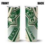 custom milwaukee bucks web stripes green white skinny tumbler best selling 1.webp
