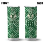 custom milwaukee bucks zipper leopard green skinny tumbler best selling 1.webp