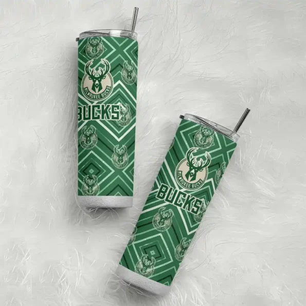 custom milwaukee bucks zipper leopard green skinny tumbler top rated.webp