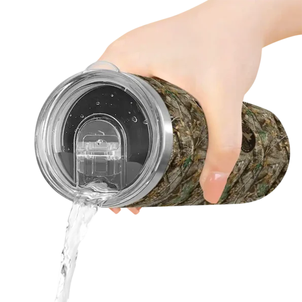 custom minnesota timberwolves antler flow camo skinny tumbler latest model.webp