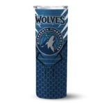 custom minnesota timberwolves chevron stripes midnight blue skinny tumbler best selling.webp